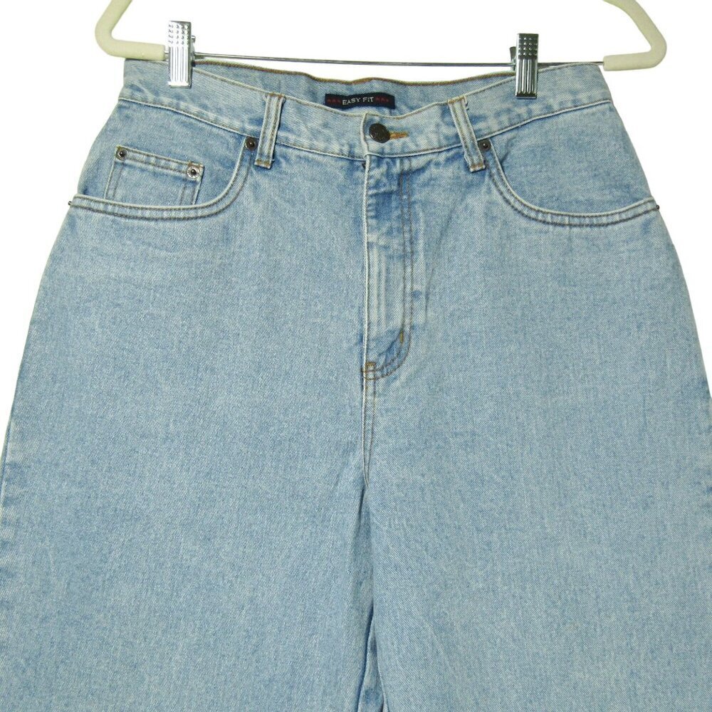 VTG 90s BARREL 10 High Waist Blue Jeans Crop Light Wash Mom Tapered Relaxed - Picture 2 of 9